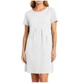 thumbnail image 7 of Byworldtasic Women's 2026 T Shirt Dress Summer Casual Flowy Short Sleeve Ruched Waistline Round Neck Going Out Dress, 7 of 7