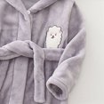 thumbnail image 5 of Gibobby Toddler Boys Girls Kids Hooded Bathrobe,Soft Flannel Loungewear Robe with Adjustable Tie,Cartoon Print,for Toddlers to Kids 18 Month 2T 3T 4T 5T 6T Kids Pajamas,Grey,Size 3-4T, 5 of 6