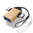 thumbnail image 1 of WDOplteas 2 en 1 Micro USB A USB3.0 Cable Convertidor Adaptador OTG (Oro), 1 of 9