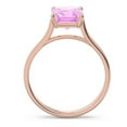 thumbnail image 4 of 2.50 Carat Emerald Cut Pink Sapphire Gemstone Luxurious Anniversary Ring for Ladies Solid 18K Rose Gold Size 5 by Diamond-Capitals, 4 of 8