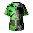 thumbnail image 4 of Domuza Halloween Scrub Tops for Men Spooky Funny Graphics V-Neck Short Sleeve Work Uniform Shirts Comfy Soft Relaxed Fit Medical Workwear M, 4 of 6