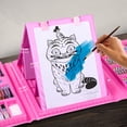 thumbnail image 4 of Set De Arte Profesional De Guerreras K-pop Demon Hunters, Kit De Dibujo Con Colores Profesionales, Plegable Y Con Caballete Doble. Incluye Marcadores, Acuarelas, Crayones, Pinceles., 4 of 7