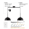 thumbnail image 5 of 2-Light Linear Pendant for Kitchen Island, 35.45 Inch with Metal Dome Shades, Dimmable, Black, 5 of 9