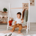 thumbnail image 5 of WoodandHearts Teepee Stand, Montessori Clothes Rack for Toddlers, White and Natural wood, 5 of 11