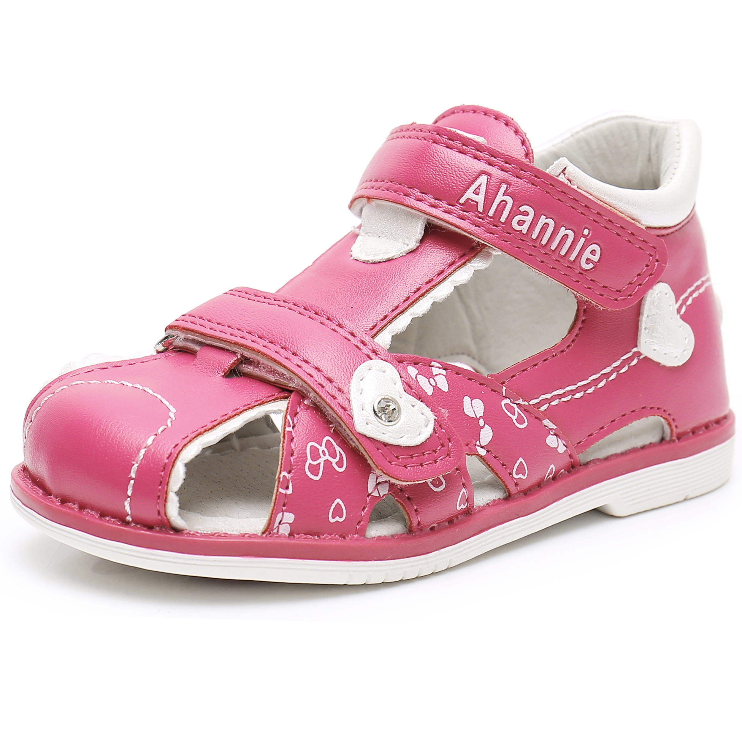 Ahannie Toddler Girls Sandals with Arch & Ankle Support, Kids Summer First Steps Shoes