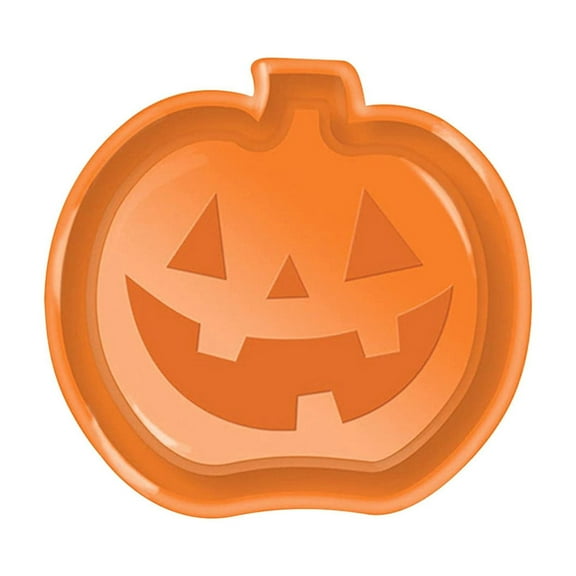 hengsof 3Pack Halloween Party Serving Trays, Plastic Dessert Pumpkin Ghost Bat Candy Snack Plates, Serving Platters Farmhouse Trays for Halloween Party Decor