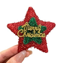 Mosey Cute Glitter New Year Christmas Brooch Snowman Santa Claus Christmas Tree Star Shape Pin Clothing Scarf Badge Outfit Accessories