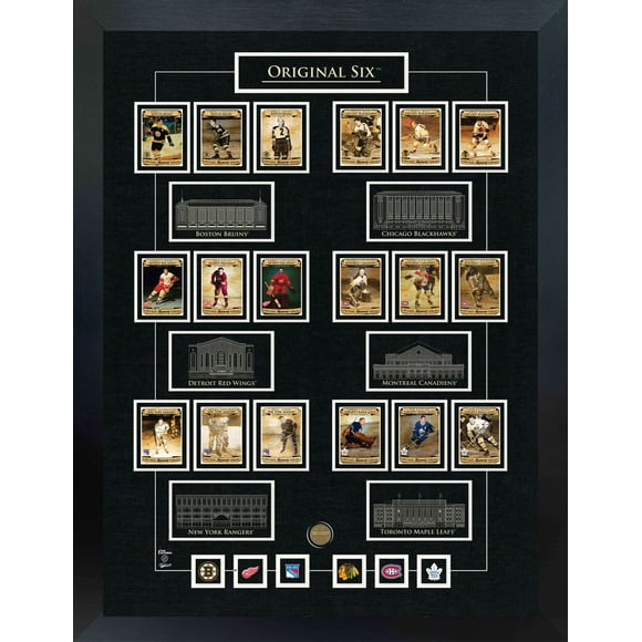Original Six Collage Framed With 6 Pins