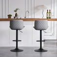 thumbnail image 5 of YOUNIKE Bar Stools Set of 2 PU  Leather Soft Cushion Adjustable Swivel Counter Stools Pub Chairs, Gray, 5 of 11