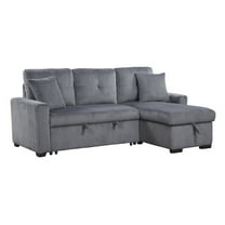 Lexicon Rhett 3-Piece Corduroy Reversible Sectional in Dark Gray