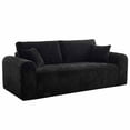 thumbnail image 2 of Lunale 86" Boneless Sofa, 3-Seater Corduroy Cloud Couch, Modern Living Room Sofa, Black, 2 of 5
