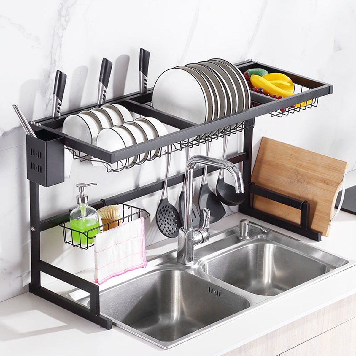 LARGE KITCHEN SINK DISH DRAINER CUTLERY PLATE CUP DRAINER HOLDER DISH RACK NEW 