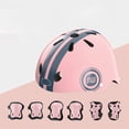 thumbnail image 1 of Casco EPS, rodilleras, coderas y muñequeras para patineta, scooter y ciclismo, color rosa M, perfecto para niños de 6 a 14 años, equipo de protección, 1 of 5