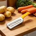 thumbnail image 4 of Vacemry Stainless Steel Vegetable Peeler, Multifunctional Potato Peeler Cutter with Ergonomic Handle-, Kitchen Tool for Carrots Cabbage Cucumbers Squash Fruits, 4 of 5