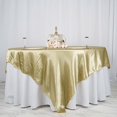 thumbnail image 2 of BalsaCircle 90" x 90" Champagne Square Satin Table Overlays Wedding Party Tablecloth Catering, 2 of 5