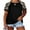 Black, variant on Summer Short Sleeve Camouflage Printing Plus Size T-Shirt Women Casual Patchwork Tops