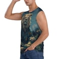 thumbnail image 3 of Balery Starry Sky Meditating Lion Camisetas sin mangas para hombre, absorbe la humedad y protege contra el mal olor.-XX-Large, 3 of 7