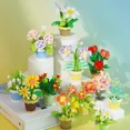 thumbnail image 4 of Assembly Toy Block Rose Flower Succulent Pot Plant Compatible with Lego Eternal Sunflower Gift for Girls, 4 of 5