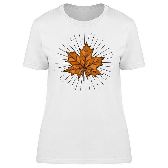 Maple Leaf And Lines T-Shirt Women -Image by Shutterstock, Female Medium