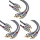 thumbnail image 1 of 3X Cable Estéreo RCA, [6 Pies / 1,8 M, Doble Blindado Chapado En Oro] Cable de Audio Estéreo 2RCA Macho A 2RCA Macho, 1 of 9