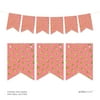 Coral Pennant Party Banner Gold Glitter Polka Dots