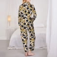 thumbnail image 6 of Goofa Snake And Rose Printed Women’s 2 Piece Pajama Set Super,Pajamas Women's Long Sleeve Sleepwear Soft Button Down Loungewear Pjs Lounge Set Nightwear-Small, 6 of 9