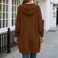 thumbnail image 6 of Stralyhd Women's Zip Up Hoodies Non Fade Fabric Long Tunic Sweatshirts Oversized Casual Long Sleeve 2026 Fall Hoodie Jacket Coat Coffee M, 6 of 7