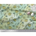 thumbnail image 2 of Soimoi Green Cotton Voile Fabric Maple Leaves & Artistic Floral Check Print Fabric by Yard 42 Inch Wide, 2 of 3