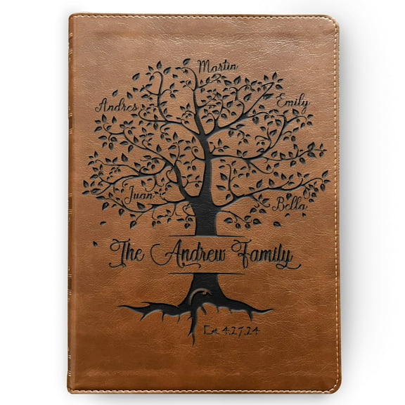 NKJV Family Bible, Custom Engraved Family Tree Wide-Margin Bible, Wedding Gifts, Christian Gifts, Family Bible for Wedding