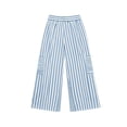thumbnail image 4 of Atogsazn Womens Striped Wide Leg Pants Dessy Casual Baggy Loose Fit Pant with Drawstring Trouser Summer Light Blue M Fashion, 4 of 8