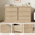 thumbnail image 6 of FOLDLIFE 6 Drawer Dresser for Bedroom,Wood Drawer Double Dresser with 6 Drawer Storage,Modern Chest of Drawers for Bedroom,Living Room,Nursery,Natural, 6 of 7