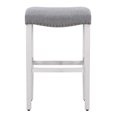 thumbnail image 2 of Polytrends Jameson Upholstered Polyester 29" Bar Stool with White Legs - (Set of 2) Antique White/Gray, 2 of 4