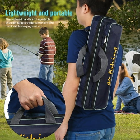 Ejoyous Fly Fishing Bag, Outdoor Fishing Rod Pole Reel Lures Box Tackle Storage Bag Handbag Adjustable