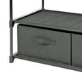 Mainstays 4 Shelf Closet Organizer with 2 Fabric Bins, Black, Indoor