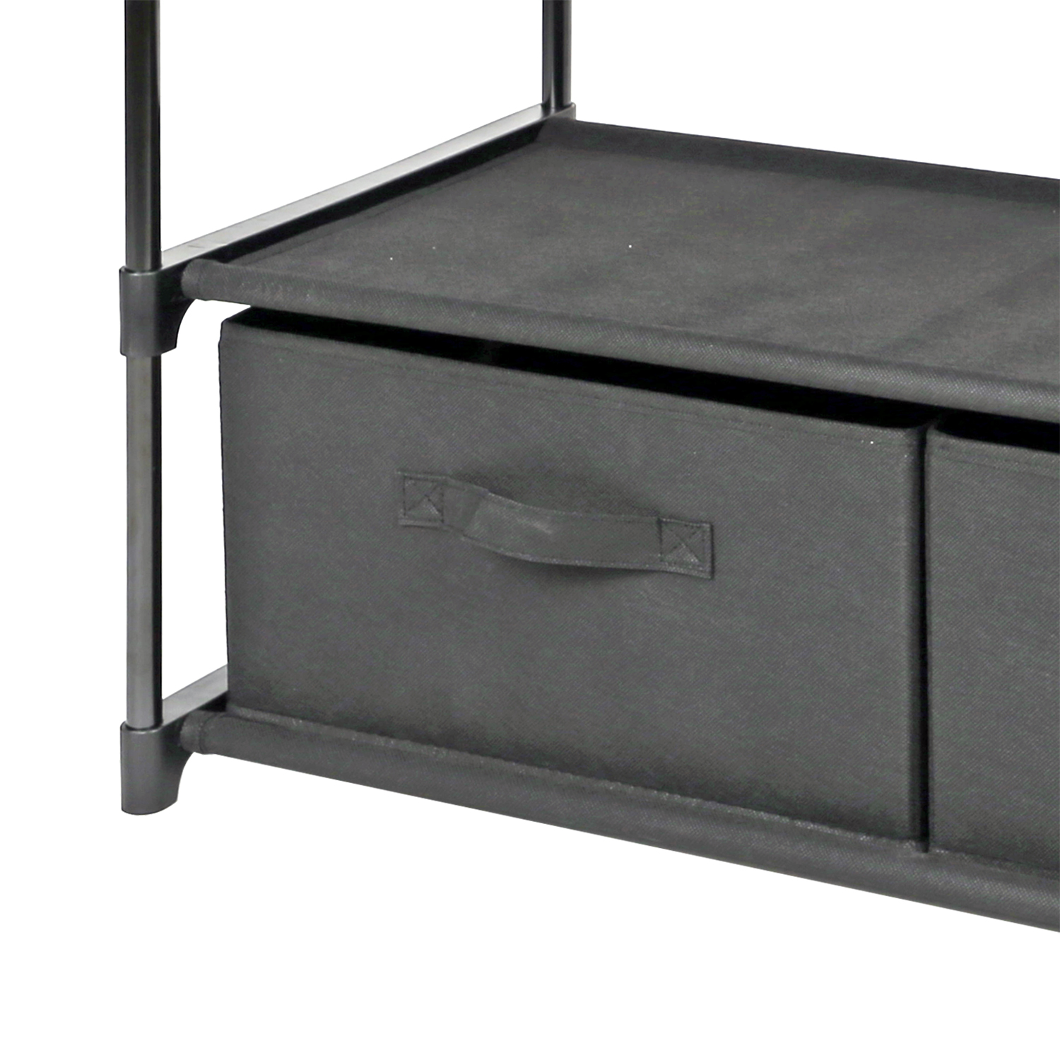 Mainstays 4-Shelf Closet Organizer with Fabric Bins, Black photo 4