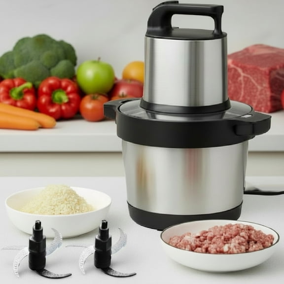 Meat Grinder, 1000W Electric Food Chopper, 6.5L Large Stainless Steel Food Processor for Vegetable, Fruit & Meat, 3-Speed