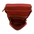 thumbnail image 3 of ili New York Bolsos cruzados de cuero genuino para mujer - Organizador de bolso de hombro con bloqueo RFID premium con correa ajustable, 3 of 5