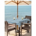 thumbnail image 2 of Outdoor Tablecloth with Umbrella Hole & Zipper, Light Blue Striped Square Tablecloth 54x54 Inch, Farmhouse Stripes Modern Vintage Patio Table Cover Waterproof Table Cloth for Picnic/Party, 2 of 7