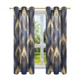 thumbnail image 7 of Yayeee Window Curtains Set of 2 for Living Room Light Filtering 63"x52", Blue Peacock Feathers Pattern, 7 of 7
