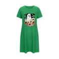 thumbnail image 5 of Sakmal Halloween Sleepwear for Women Cute Green Oversized Cloud-Like Nightshirt Ghost Print Short Crew Neck Short Sleeve Nightgowns S-2XL, 5 of 5