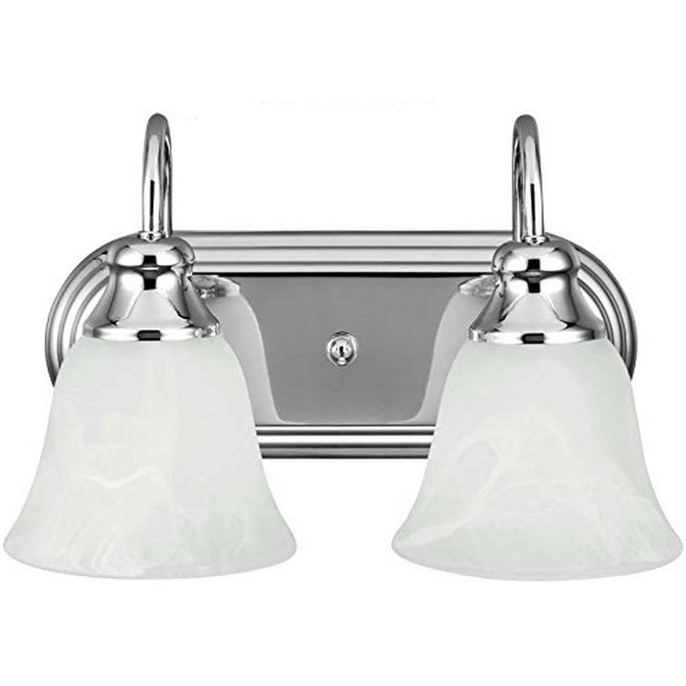 Sea Gull Lighting Windgate 2Light Bath Vanity Uplight Fixture Chrome