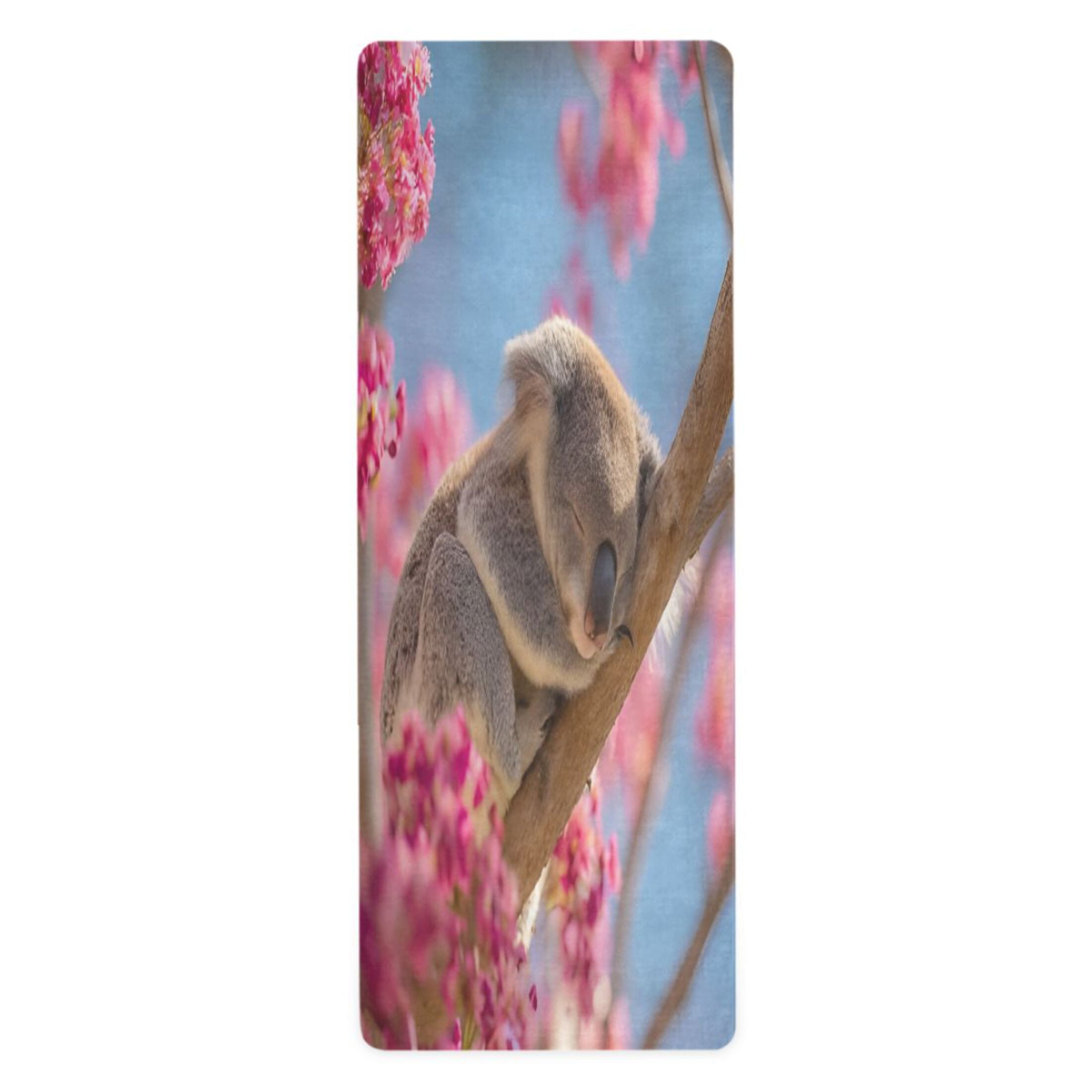 BZSMCE Yoga Mat Women Fitness Mat Pink Bloom Koala Pattern