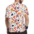 thumbnail image 2 of Wukai Autumn Pumpkins Fall Leaves Print Men's Short-Sleeved Mesh T-Shirt,Quick-Dry Short Sleeve Workout T-Shirt-Large, 2 of 8