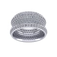 thumbnail image 2 of 3.50Ct Round Cut Natural Diamond 7Row Concave Anniversary Wedding Eternity Band Ring 10k Gold KL I1 KL I1, 2 of 3