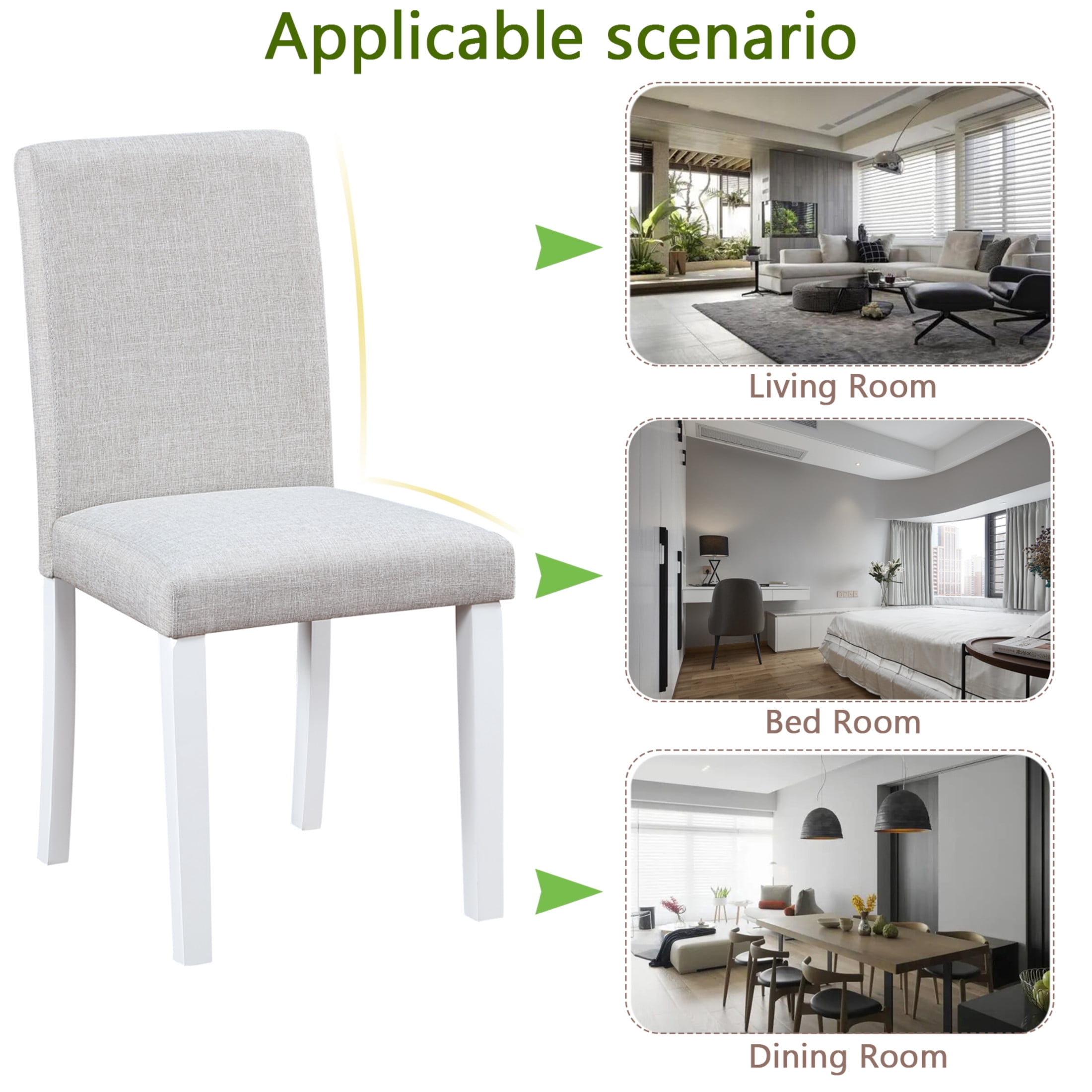 Noble House 6-Piece Rectangular Wooden Dining Table Set with Upholstered Chairs and Bench, White+Light Gray
