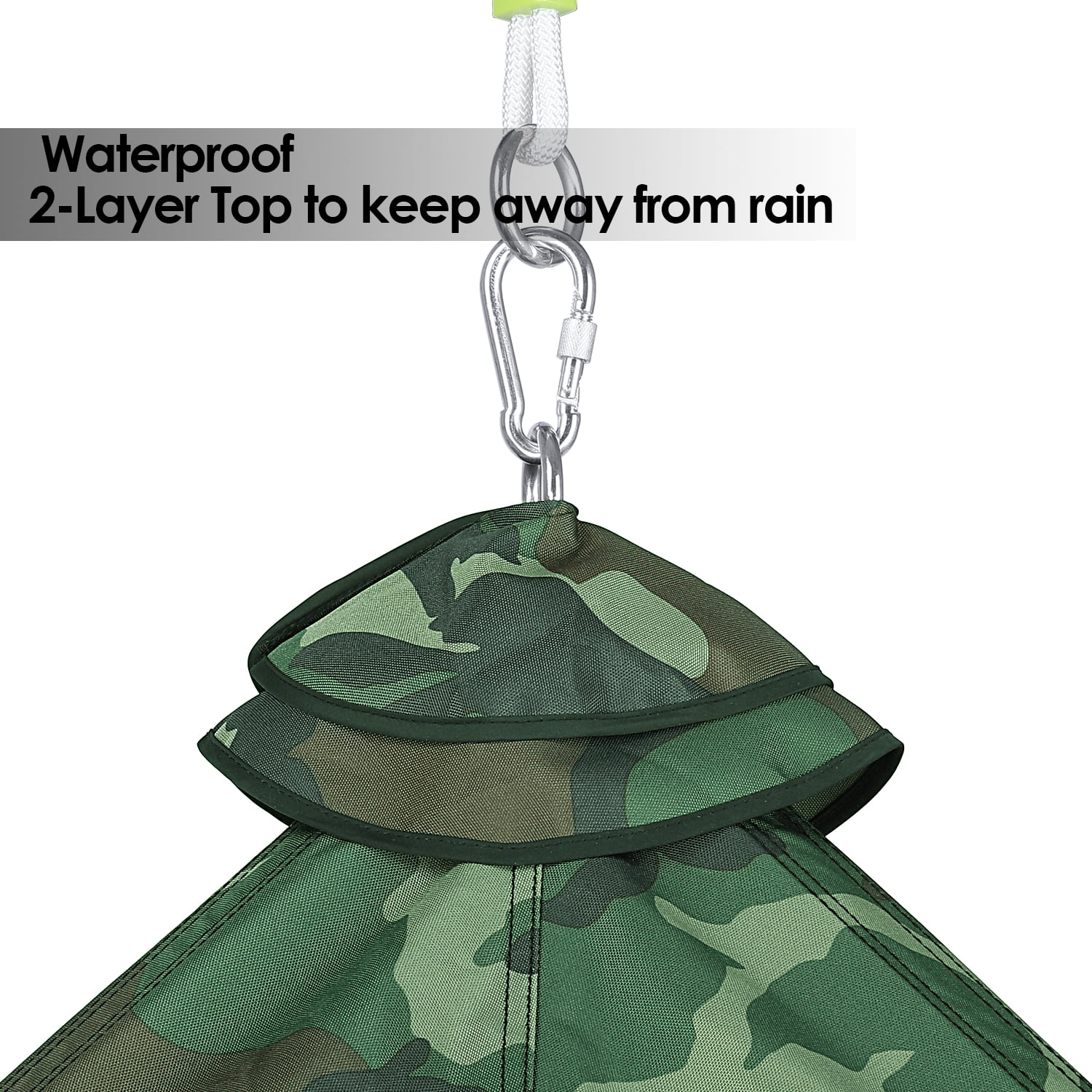 TLSUNNY Hanging Tree Tent, Hanging Chair Swing Tent Set, Waterproof Tree Ceiling Pod, W/ Lights String, Max Capacity 330 lbs