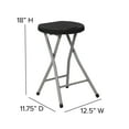 thumbnail image 5 of Flash Furniture Foldable Stool with Black Plastic Seat and Titanium Gray Frame, 5 of 9