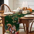 thumbnail image 3 of Squirrel Pine Cone Table Runner, Autumn Thanksgiving Kitchen Dining Table Decoration for Home Party Decor 13x120 Inches, 3 of 9