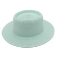 thumbnail image 2 of Dome French Top Hat, Classic Straw Boater Hat for Women, Elegant Wedding Ceremony Hat with Grosgrain Ribbon, Summer Garden Party and Church Hat-Mint Green, 2 of 4
