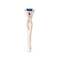 thumbnail image 4 of ANGARA Natural Blue Sapphire Crossover Engagement Ring with Leaf Motifs in 14K Rose Gold for Women (Size-5mm) | September Birthstone, Anniversary, Jewelry Gift for Women | Natural Sapphire Ring, 4 of 10